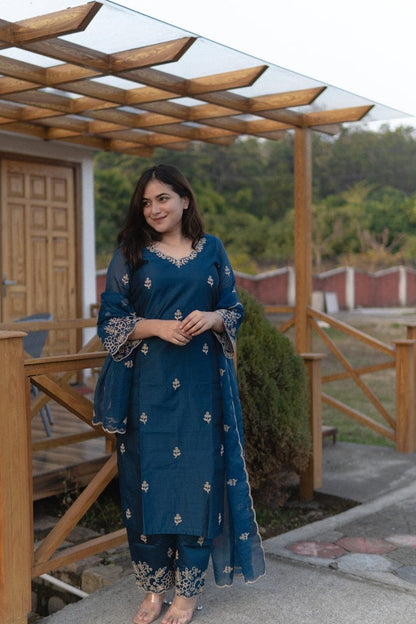 Timeless Elegance in Every Thread – Chanderi Silk 3-Piece Suit Set