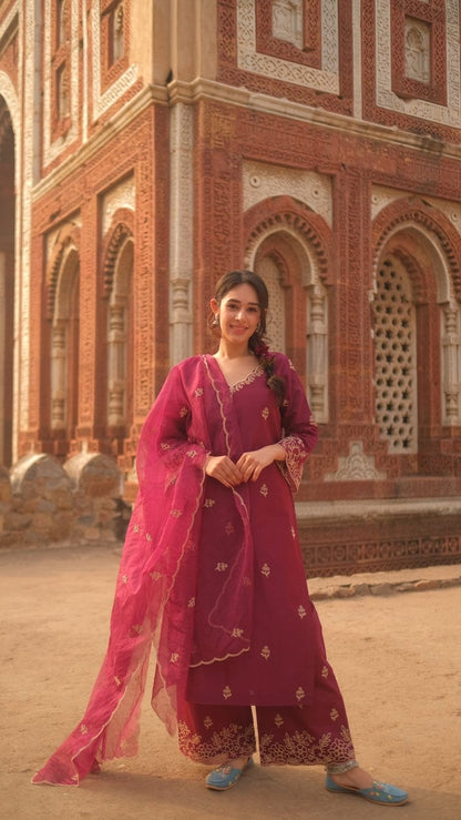 Timeless Elegance in Every Thread – Chanderi Silk 3-Piece Suit Set