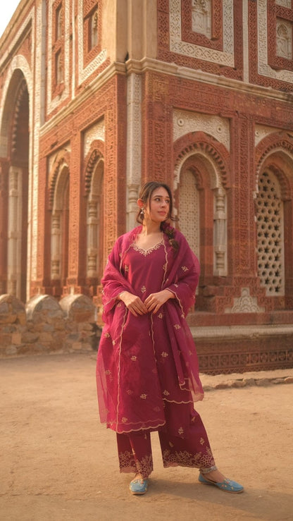 Timeless Elegance in Every Thread – Chanderi Silk 3-Piece Suit Set