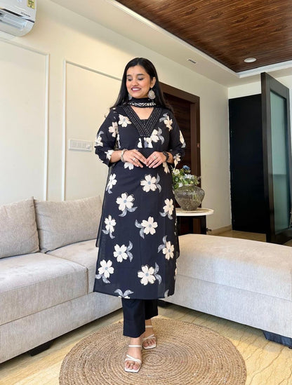 New Floral Print Flair Suit Set
