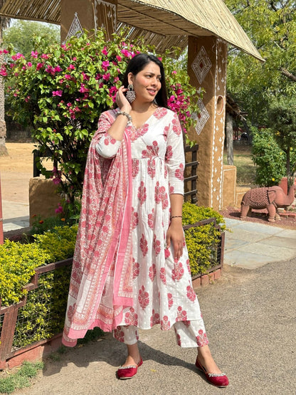 Premium Cotton Anarkali 3-Piece Suit Set