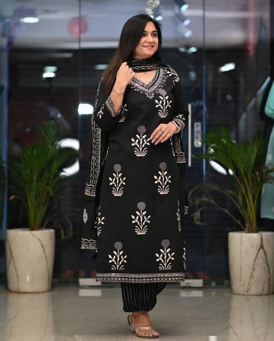 Beautiful Printed Cotton Suit Set