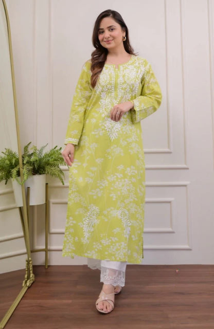 New Mul Mul Cotton Chikankari Kurtas