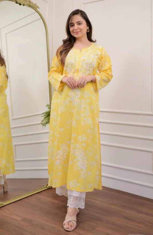 New Mul Mul Cotton Chikankari Kurtas