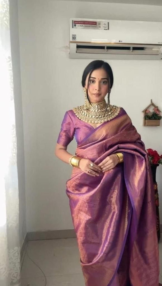 Elegant Soft Lichi Silk Saree with Jacquard Work