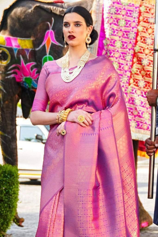 Elegant Soft Lichi Silk Saree with Jacquard Work