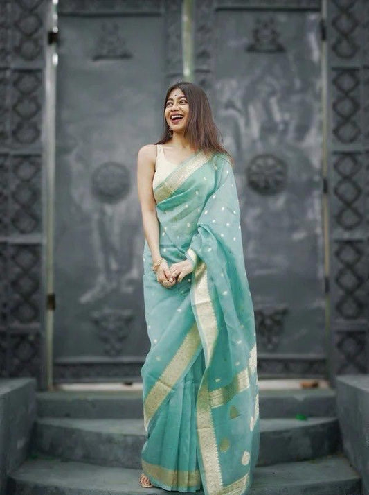 Elegant Soft Lichi Silk Saree with Jacquard Work