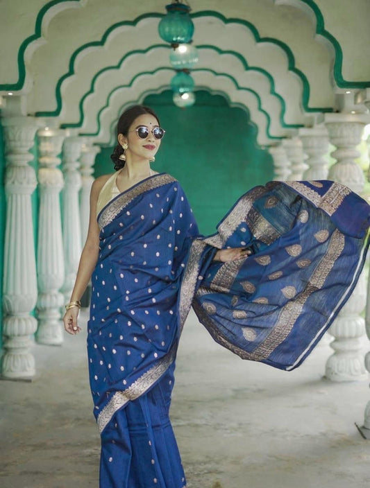 Elegant Soft Lichi Silk Saree with Jacquard Work