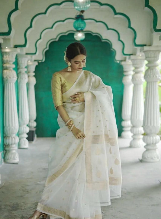Elegant Soft Lichi Silk Saree with Jacquard Work