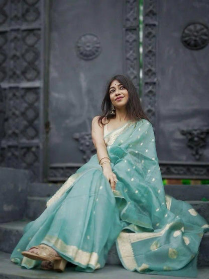 Elegant Soft Lichi Silk Saree with Jacquard Work