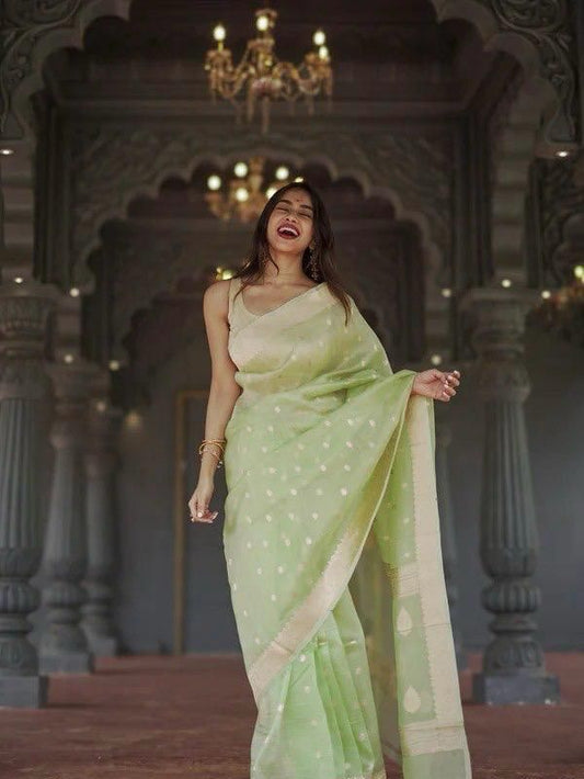 Elegant Soft Lichi Silk Saree with Jacquard Work