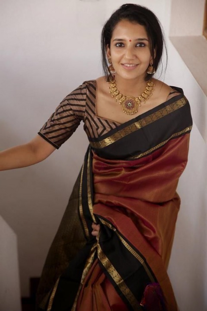 Elegant Soft Lichi Silk Saree with Jacquard Work