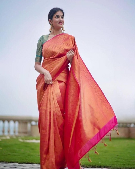 Elegant Soft Lichi Silk Saree with Jacquard Work