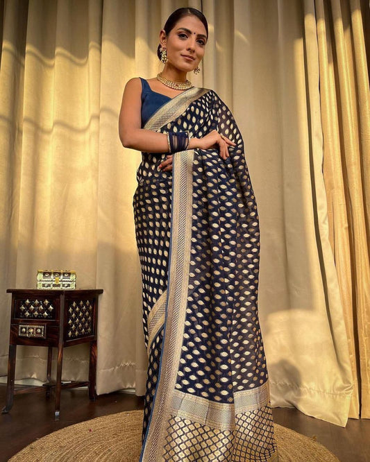 Elegant Soft Lichi Silk Saree with Jacquard Work