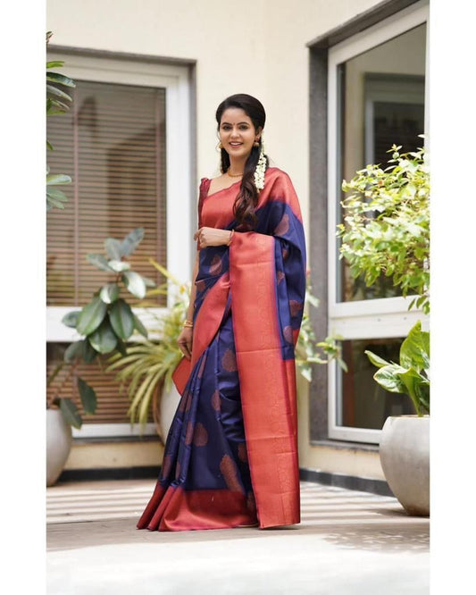 Elegant Soft Lichi Silk Saree with Jacquard Work