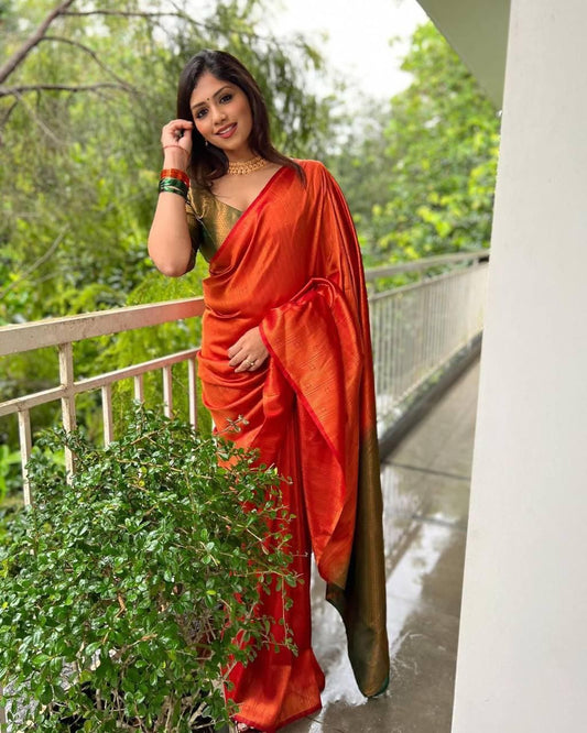 Elegant Soft Lichi Silk Saree with Jacquard Work