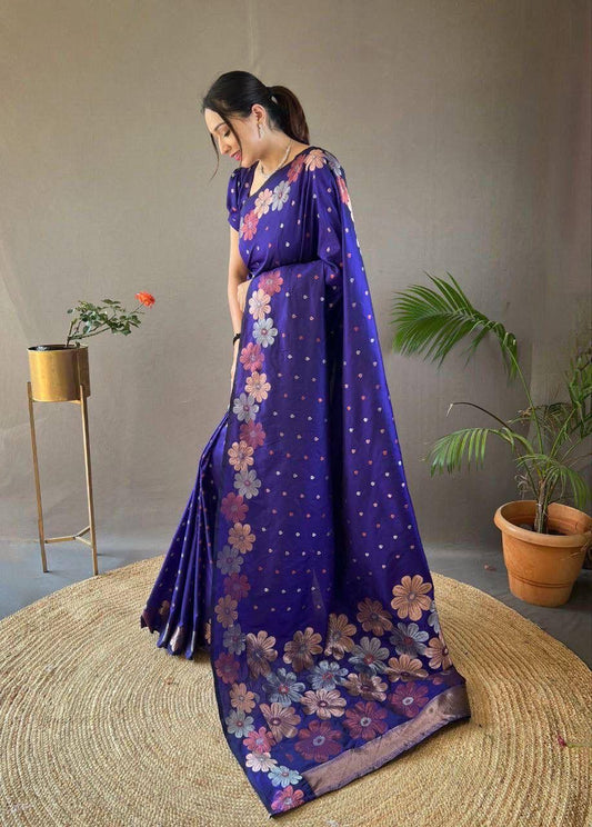 Elegant Soft Lichi Silk Saree with Jacquard Work