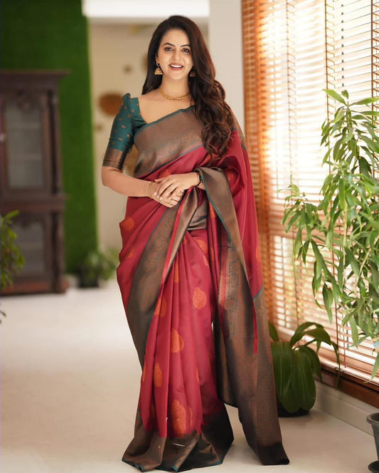 Rajwada Elegance Premium Soft Lichi Silk