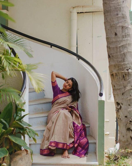 Woven Kanjivaram Soft Lichi Silk Saree