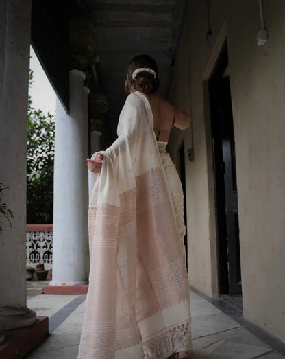 Floral Print Banarasi  Soft Lichi Silk Saree