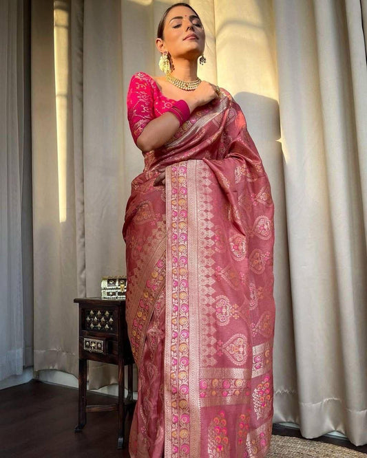 Timeless Baby Pink Lichi Silk Drape