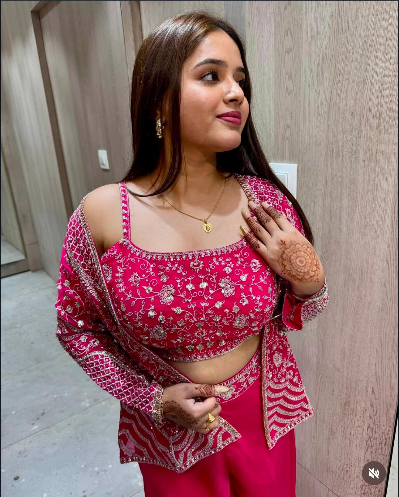 Rani Pink Palazzo Koti Blouse Set