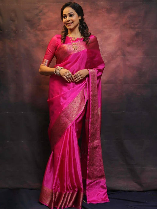 Soft Lichi Silk Saree with Rich Pallu