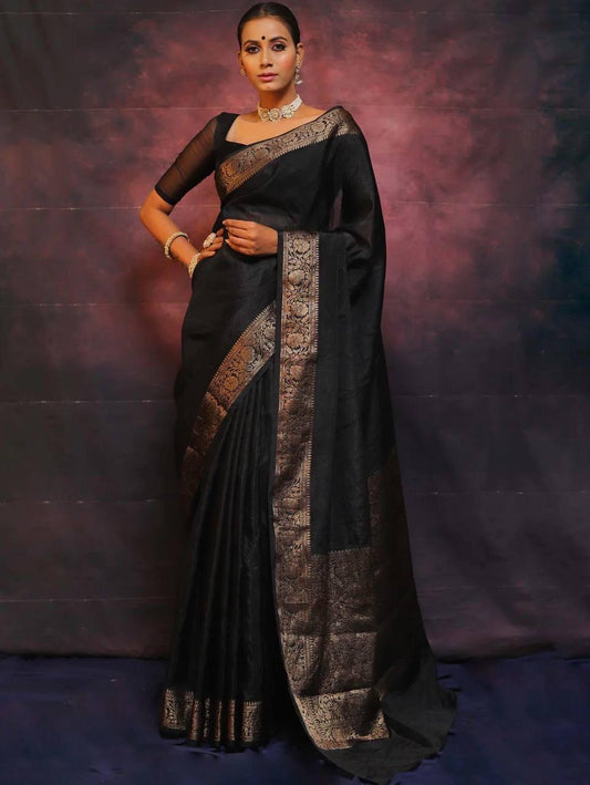Elegant Soft Lichi Silk Saree with Rich Jacquard Work