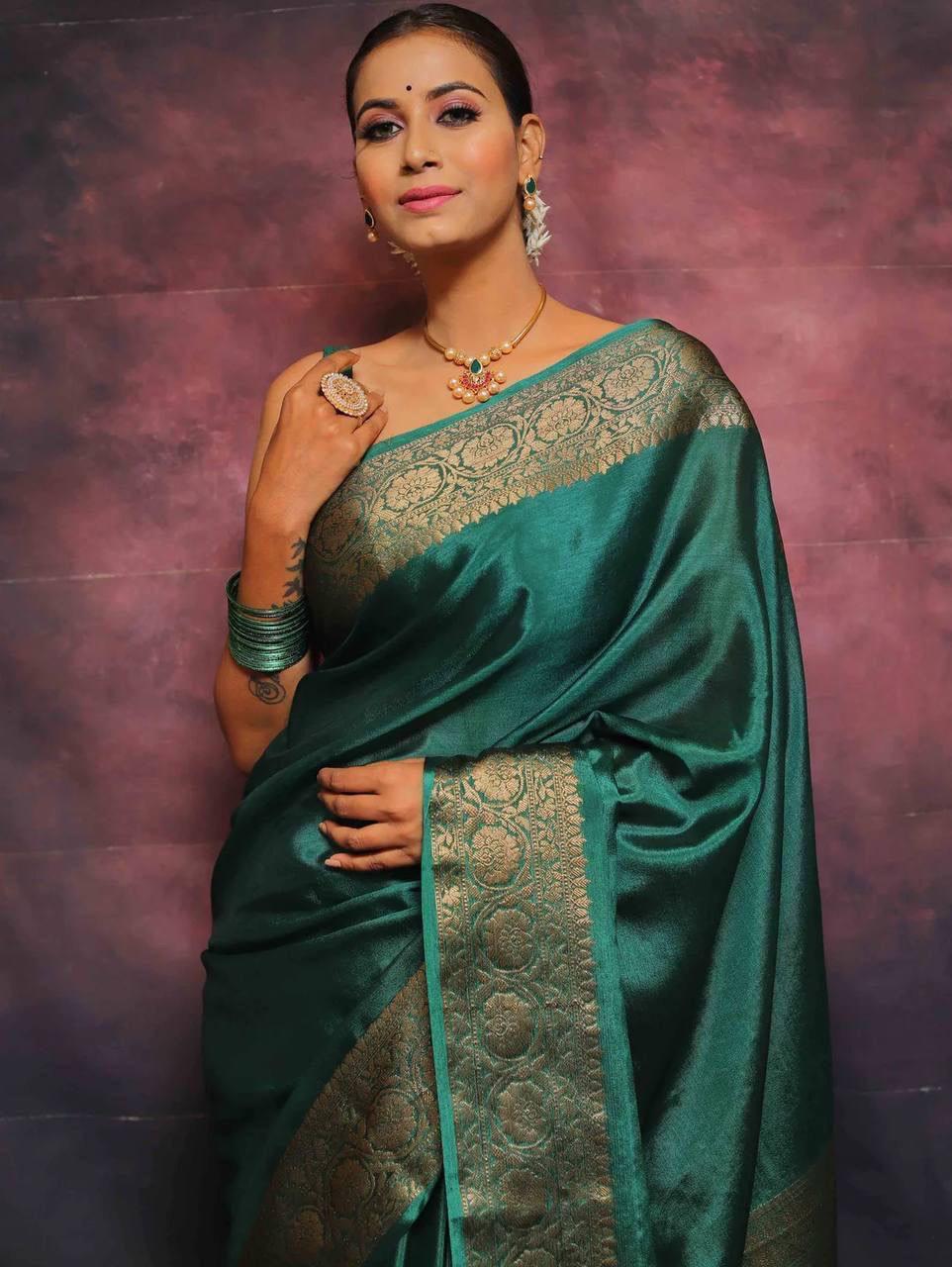 Soft Lichi Silk Saree with Rich Pallu & Jacquard Work