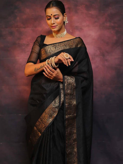Elegant Soft Lichi Silk Saree with Rich Jacquard Work
