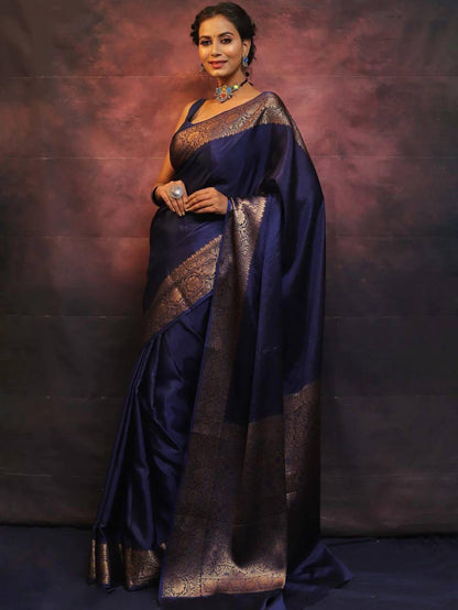 Soft Lichi Silk Saree with Rich Pallu & Jacquard Work