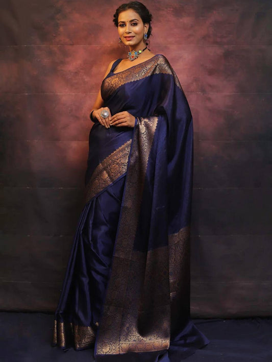 Soft Lichi Silk Saree with Rich Pallu & Jacquard Work