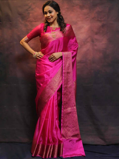 Soft Lichi Silk Saree with Rich Pallu