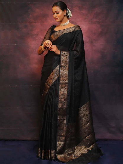 Elegant Soft Lichi Silk Saree with Rich Jacquard Work