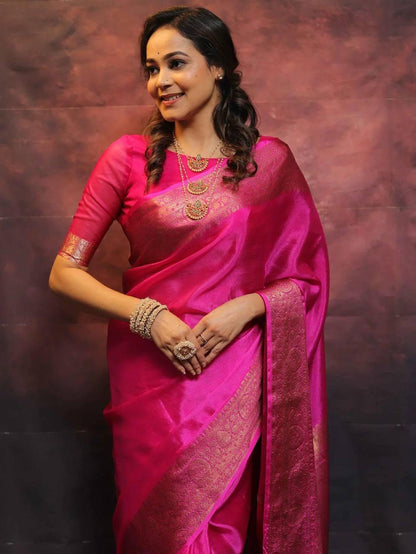 Soft Lichi Silk Saree with Rich Pallu