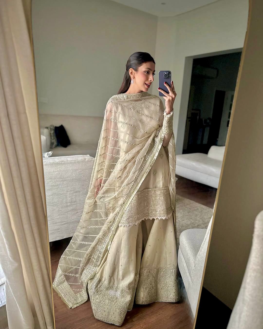 Premium Tabby Organza Embroidered Sharara Set