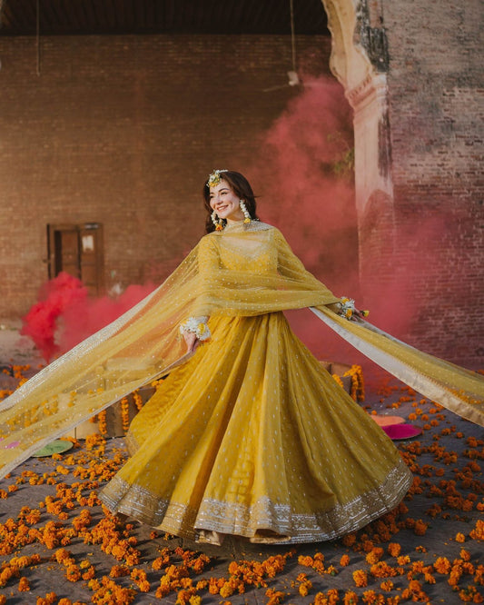 Filmy Fabulous Chinon Silk Embroidered Gown Set