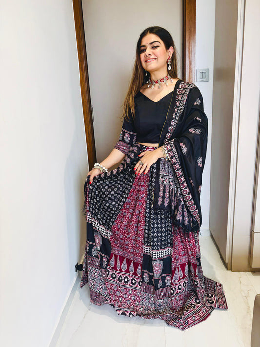 Muslin Cotton Digital Print Lehenga Choli