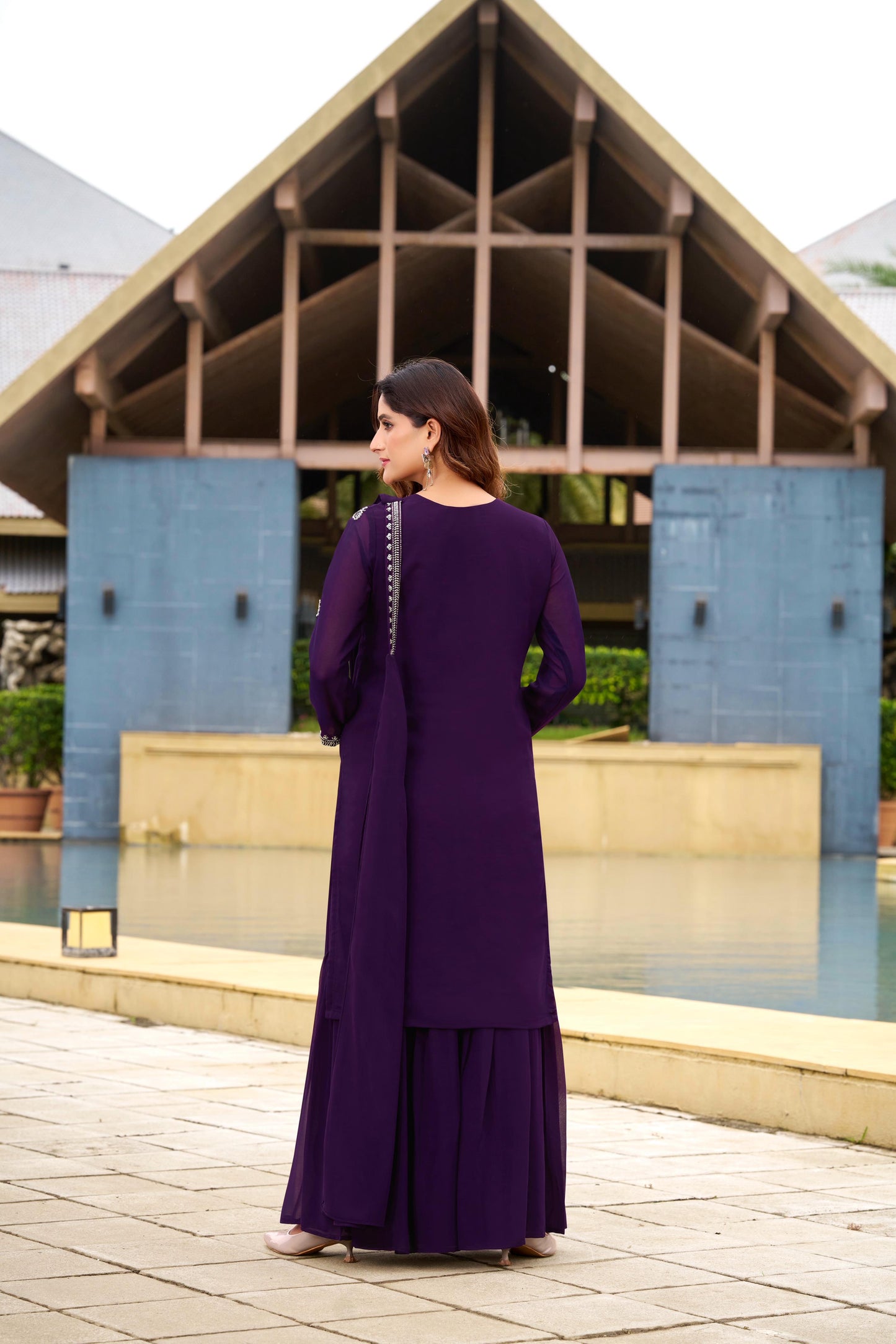 Purple A Royal Charm Designer Sharara Set