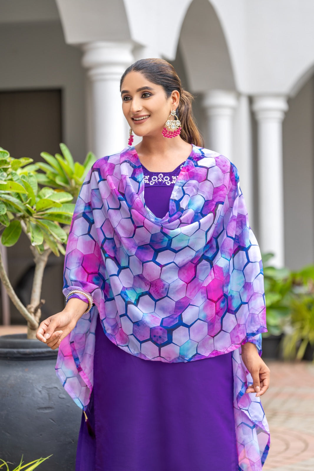 Embroidered Rayon Slub kurta set