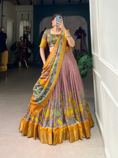 KALAMKARI PRINTED FANCY LEHENGA CHOLI