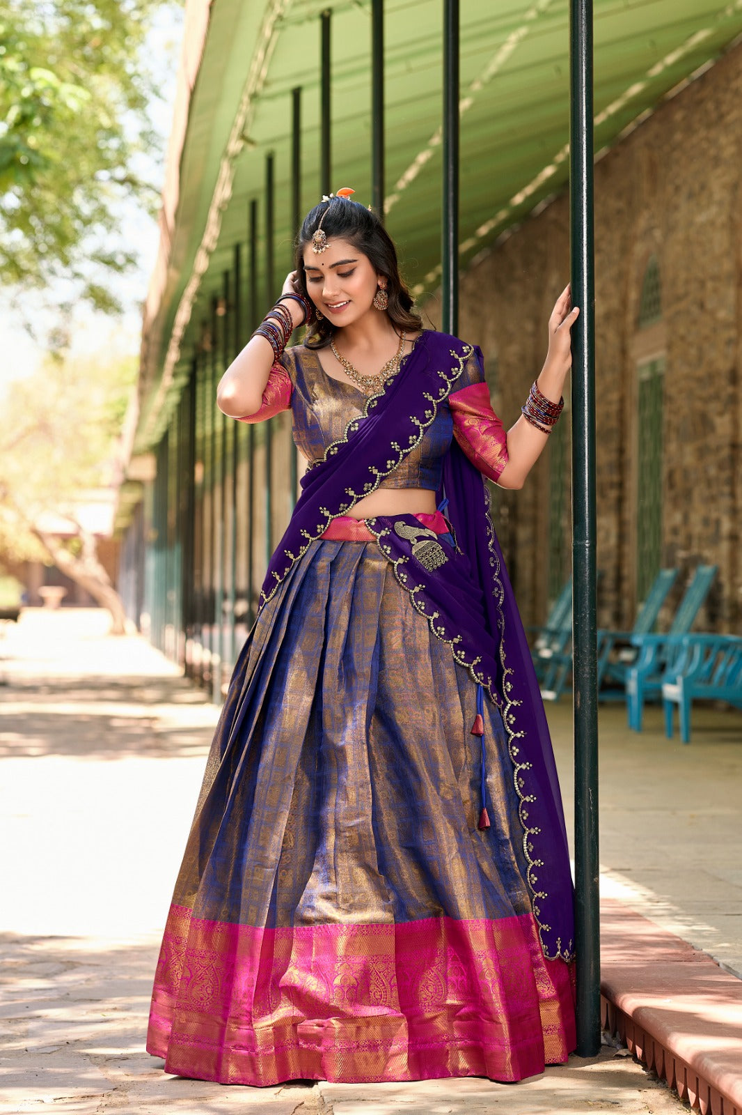 ELEGANCE OF TRADITION KANJIVARAM LEHENGA CHOLI