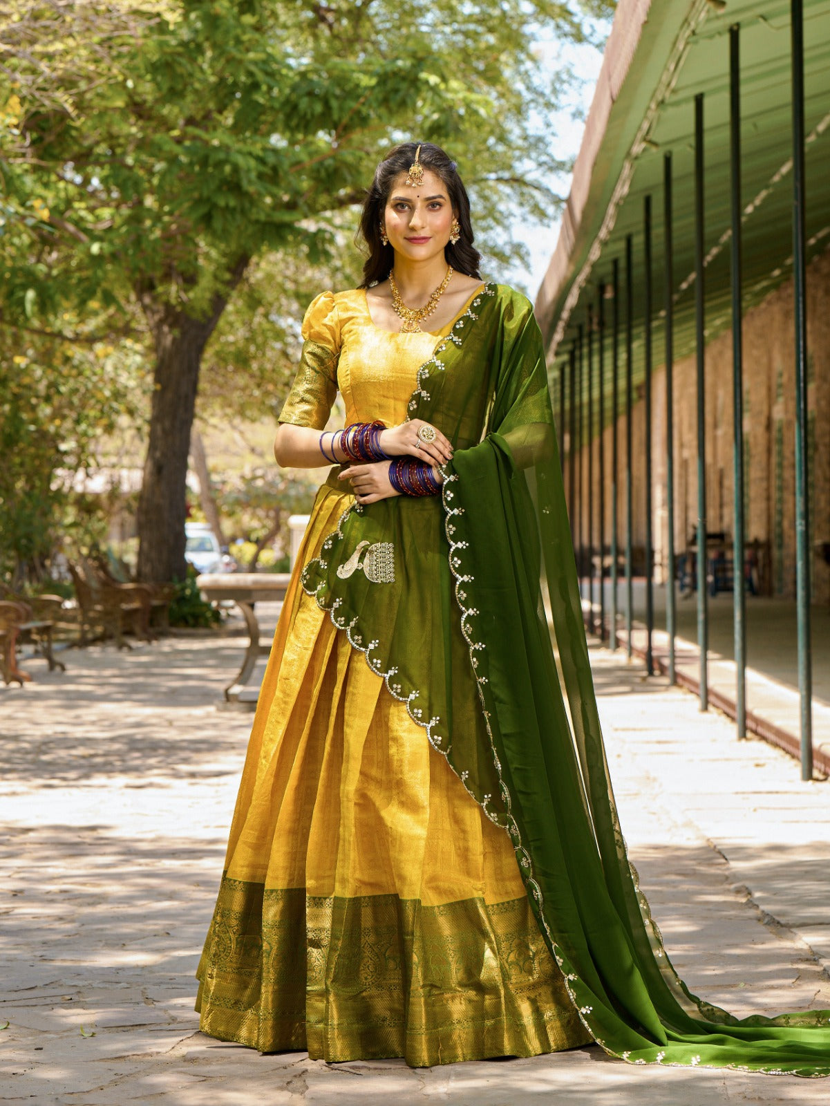 ELEGANCE OF TRADITION KANJIVARAM LEHENGA CHOLI