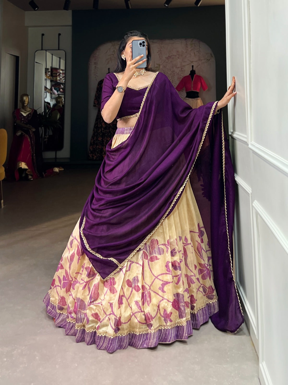 BEAUTIFUL PERFECTION VICHITRA SILK LEHENGA CHOLI