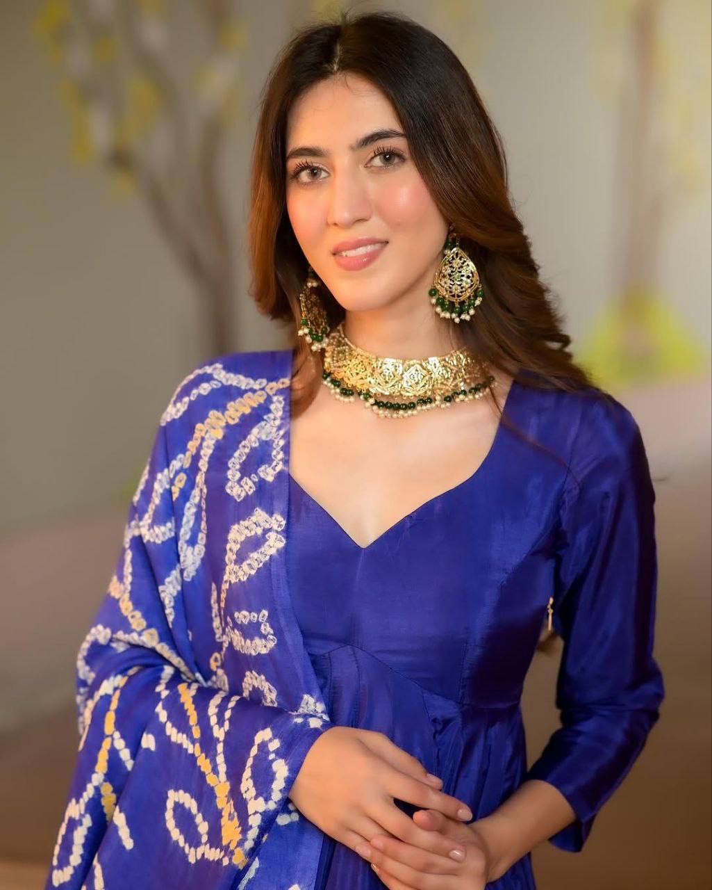 Liza Silk Anarkali With Digital Printed Dupatta