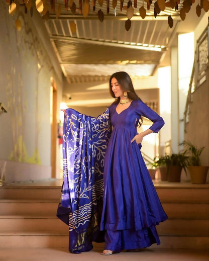 Liza Silk Anarkali With Digital Printed Dupatta