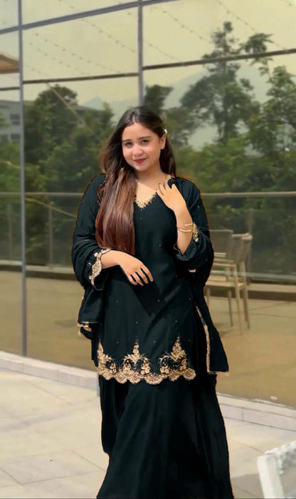 New Designer Party Wear Top & Palazzo Set with Fancy Dupatta