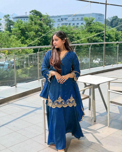 New Designer Party Wear Top & Palazzo Set with Fancy Dupatta