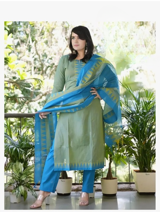 NEW COTTON KURTA PANT WITH DUPATTA SET