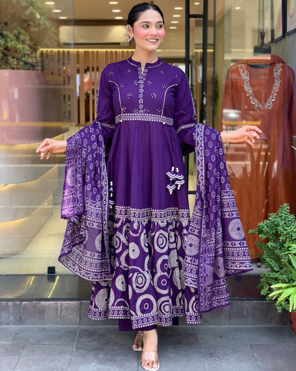 Padmavati Style Muslin Silk Anarkali  Set